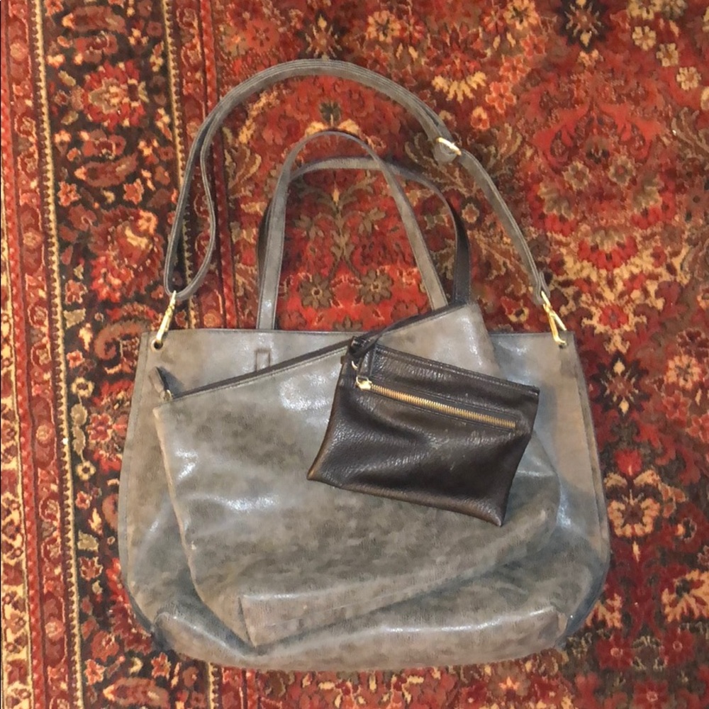 Reversible Vegan Leather Tote